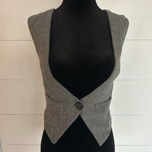 “Dark Academia" VTG inspired Herringbone Vest Floral Back “Steampunk/Edwardian”